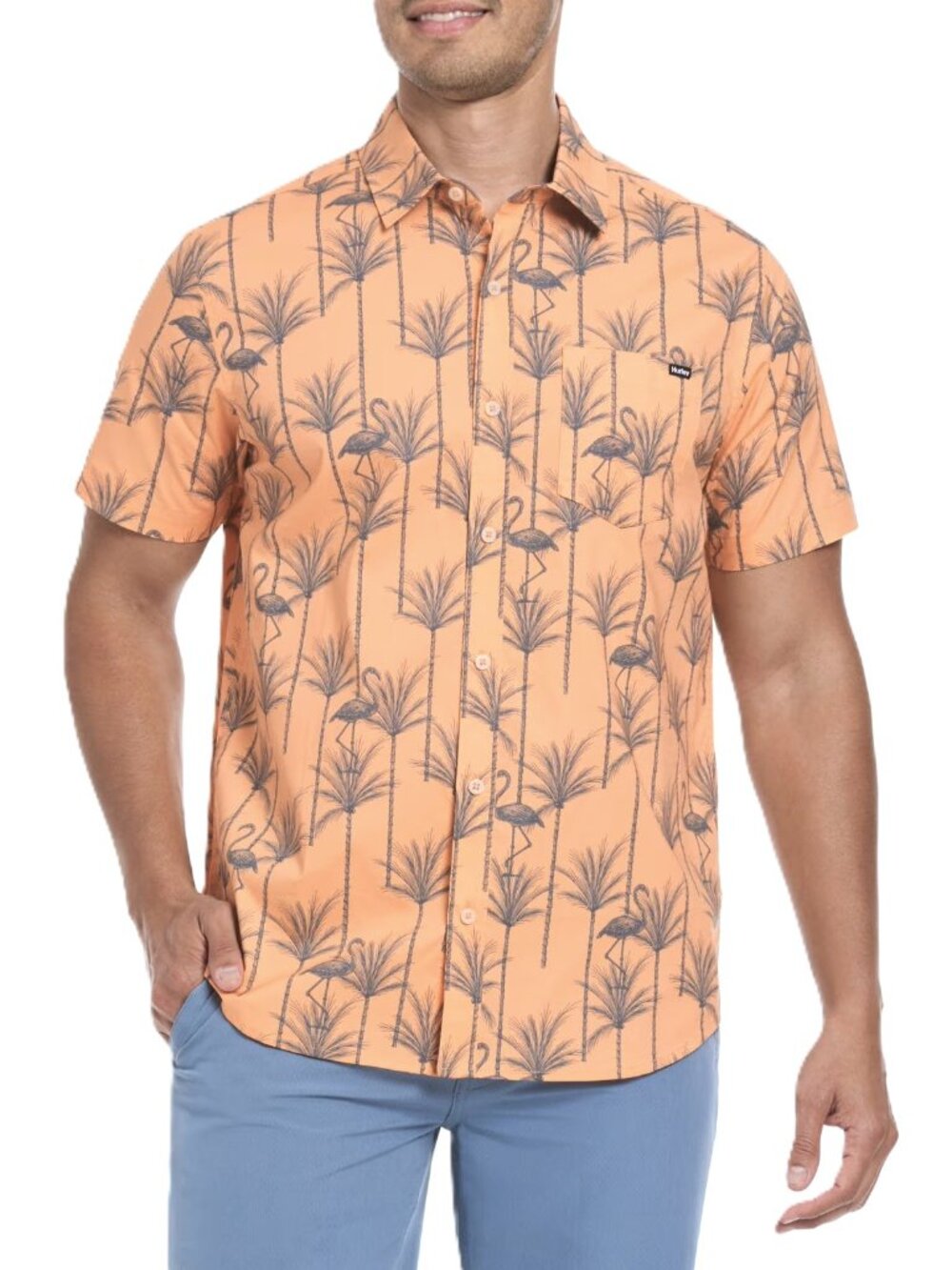 HURLEY Men's Patio Printed Woven Shirt. Size XXL